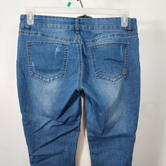 Indigo Rein Crop Capri Juniors Size 11 Skinny Pockets Stretch Blue Denim - Picture 6 of 13